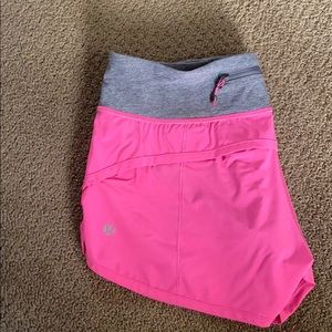 Pink Speed Up Lululemon shorts